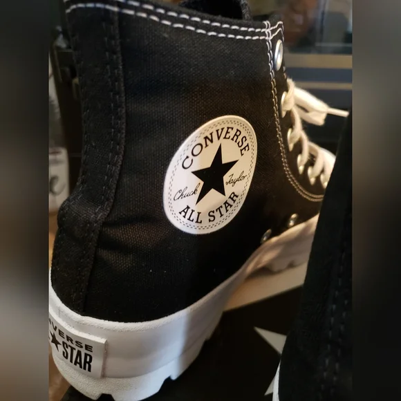 Converse Black and White High-Top Sneakers - Picture 4 of 8
